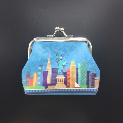 廠家圖到貨 定制印刷世界旅游景點紀念品禮品零錢包，設計生產一條龍